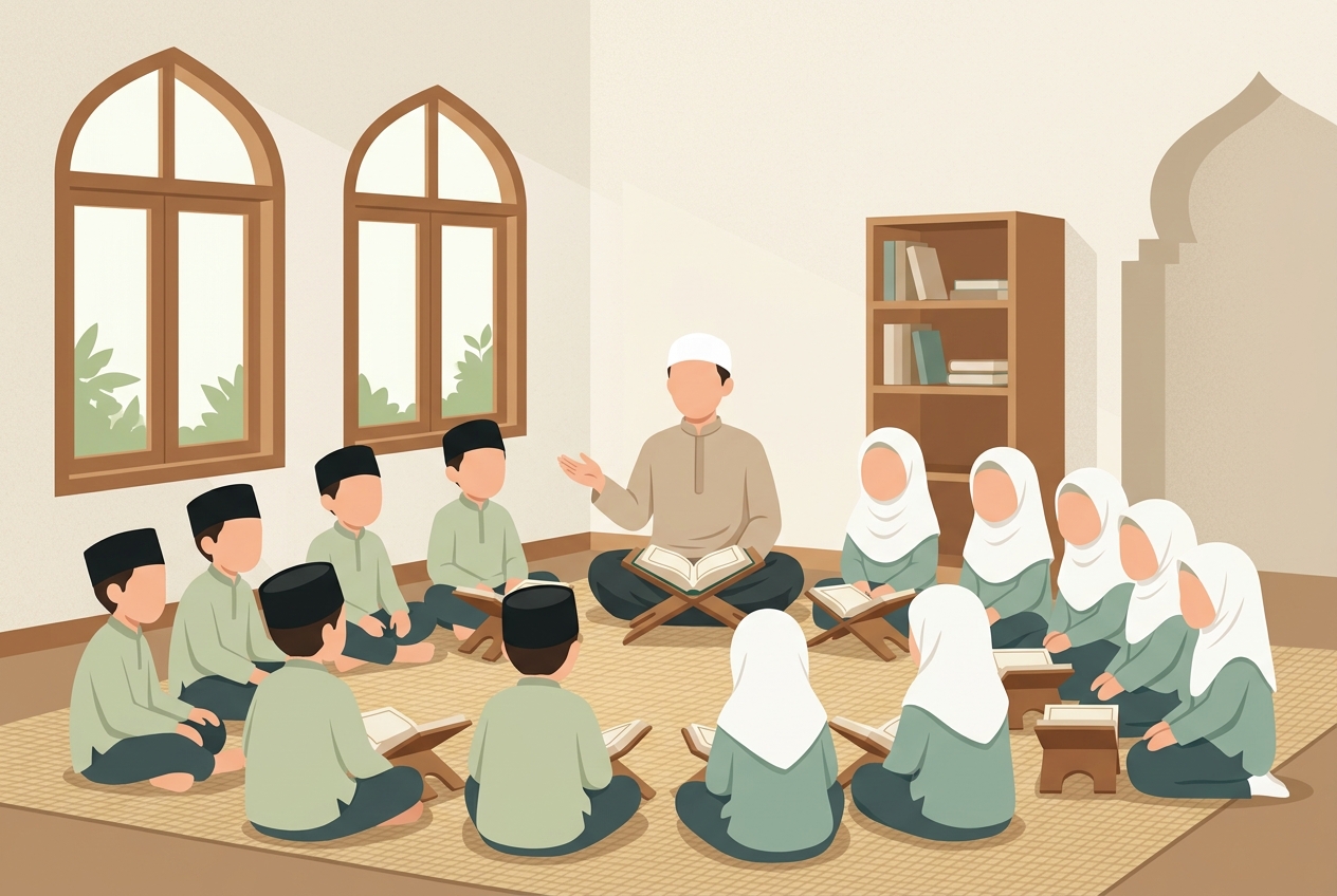 Suasana Halaqah Pembelajaran Santri Kuttab Bukittinggi